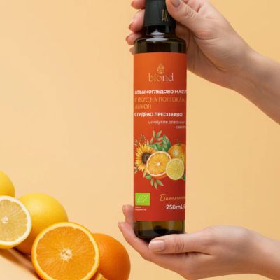 Био олио с вкус на портокал и лимон 250мл - студено пресовано